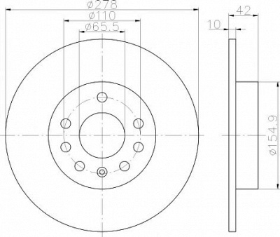 HELLA PAGID 8dd355114621 -  Тормозной диск
